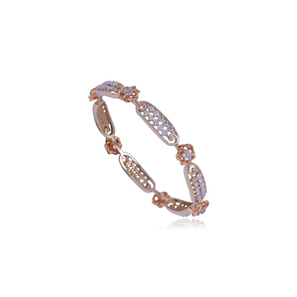 Floral Diamond Studed Bangle Floral Diamond Studed Bangle