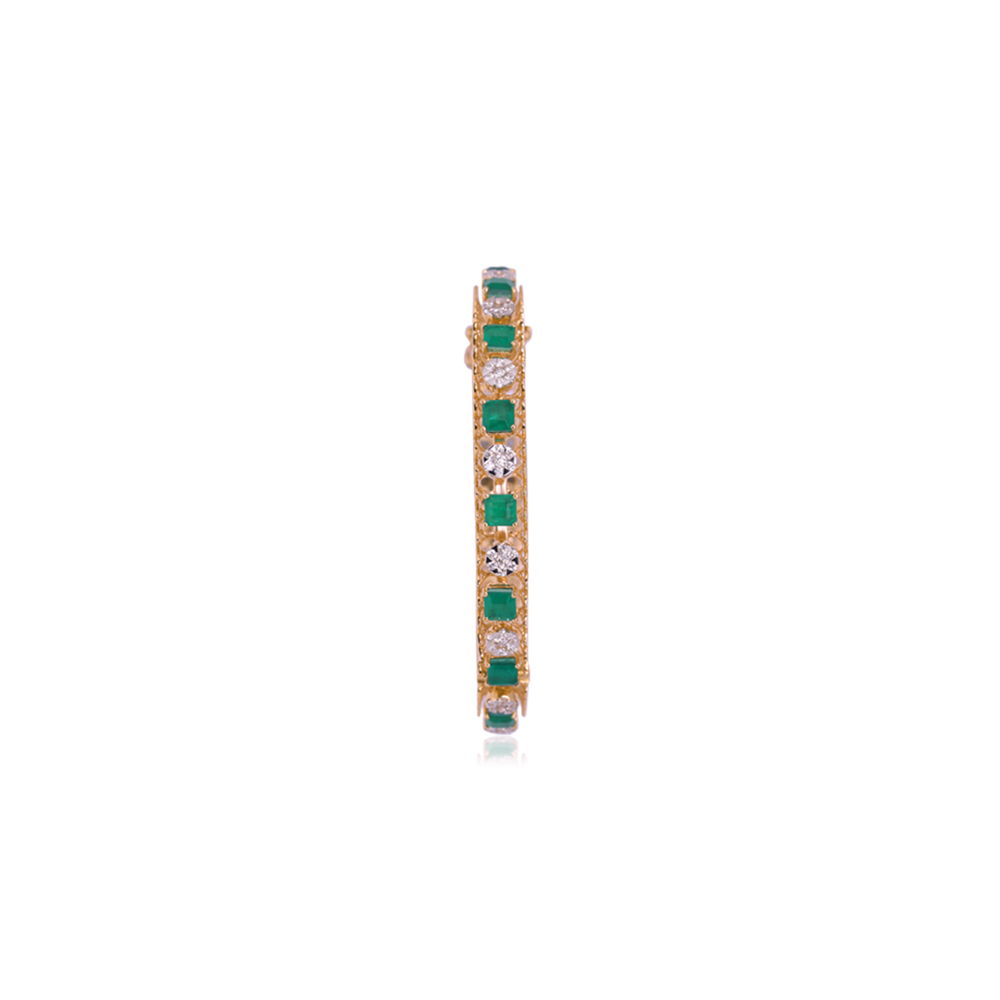 Emerald Studded Diamond Bangle Emerald Studded Diamond Bangle