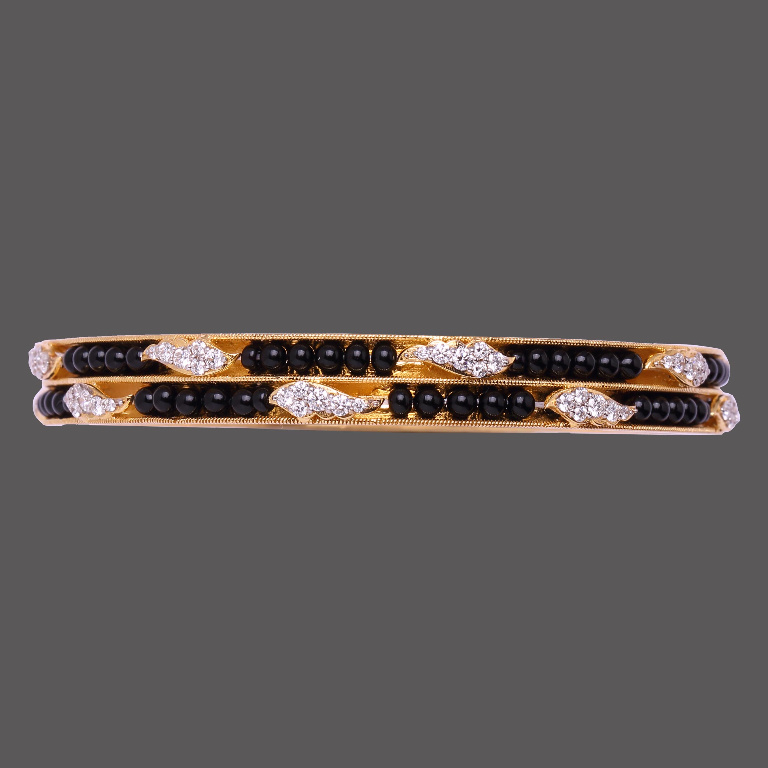 Black Bead Diamond Bangle Black Bead Diamond Bangle