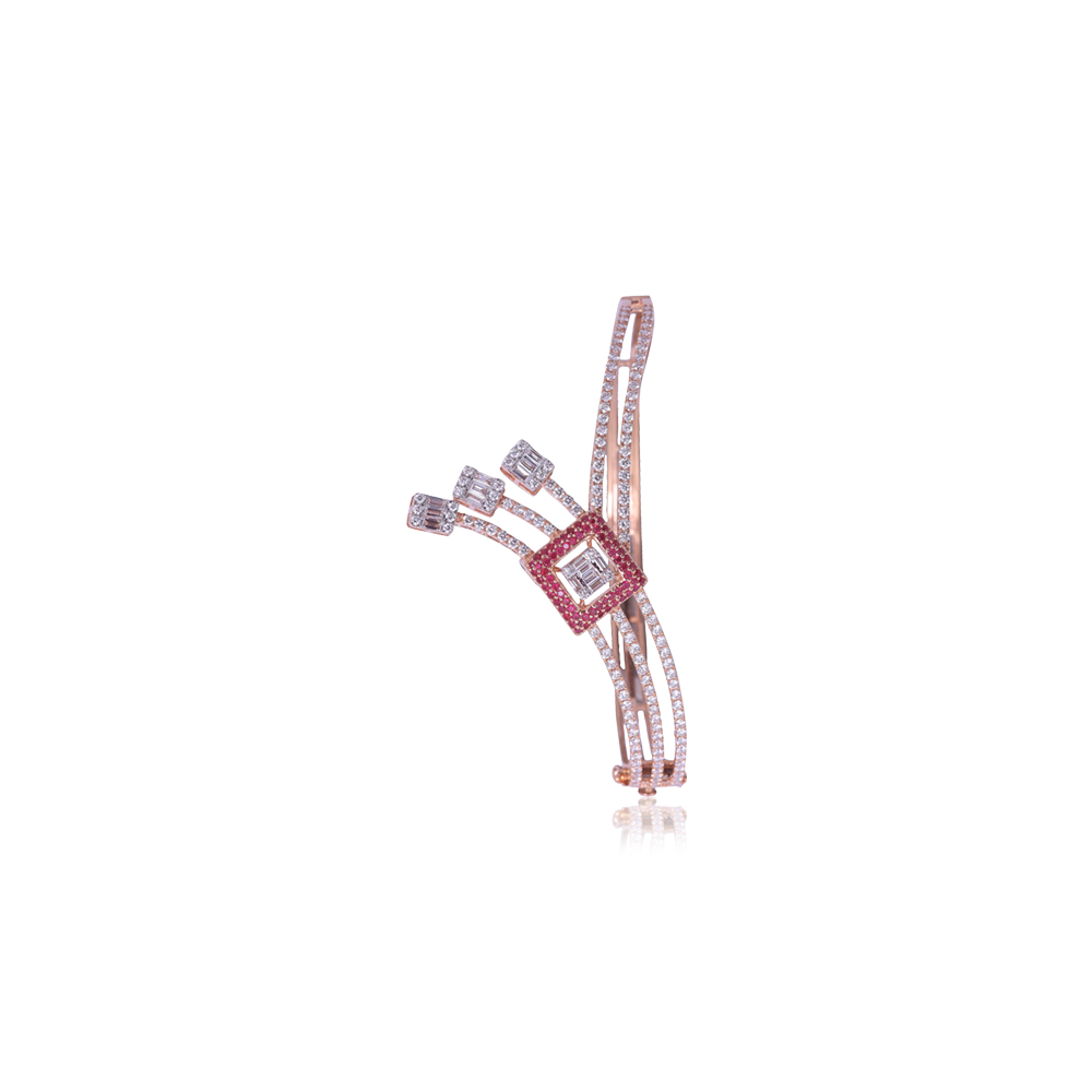 Artistic Diamond & Ruby studded Bracelet Artistic Diamond & Ruby studded Bracelet