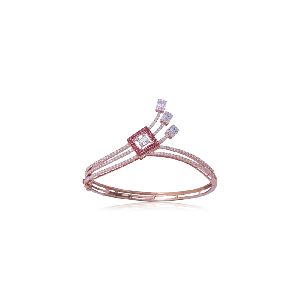 Artistic Diamond & Ruby studded Bracelet Artistic Diamond & Ruby studded Bracelet