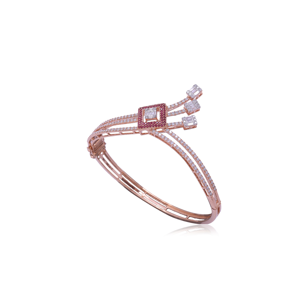Artistic Diamond & Ruby studded Bracelet Artistic Diamond & Ruby studded Bracelet