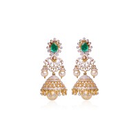 Diamond Studded Jhumkas Diamond Studded Jhumkas