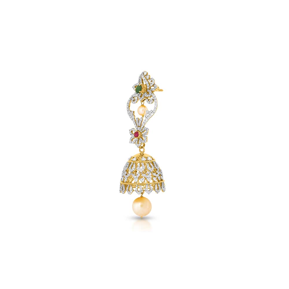 Vivid Emerald and Rubies Diamond Jhumkas Vivid Emerald and Rubies Diamond Jhumkas