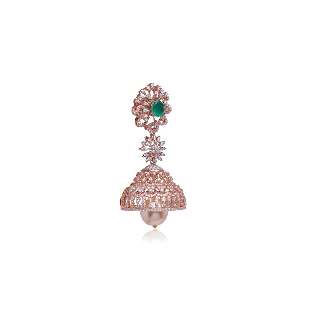 Lattice Diamond & Emerald Jhumkas Lattice Diamond & Emerald Jhumkas