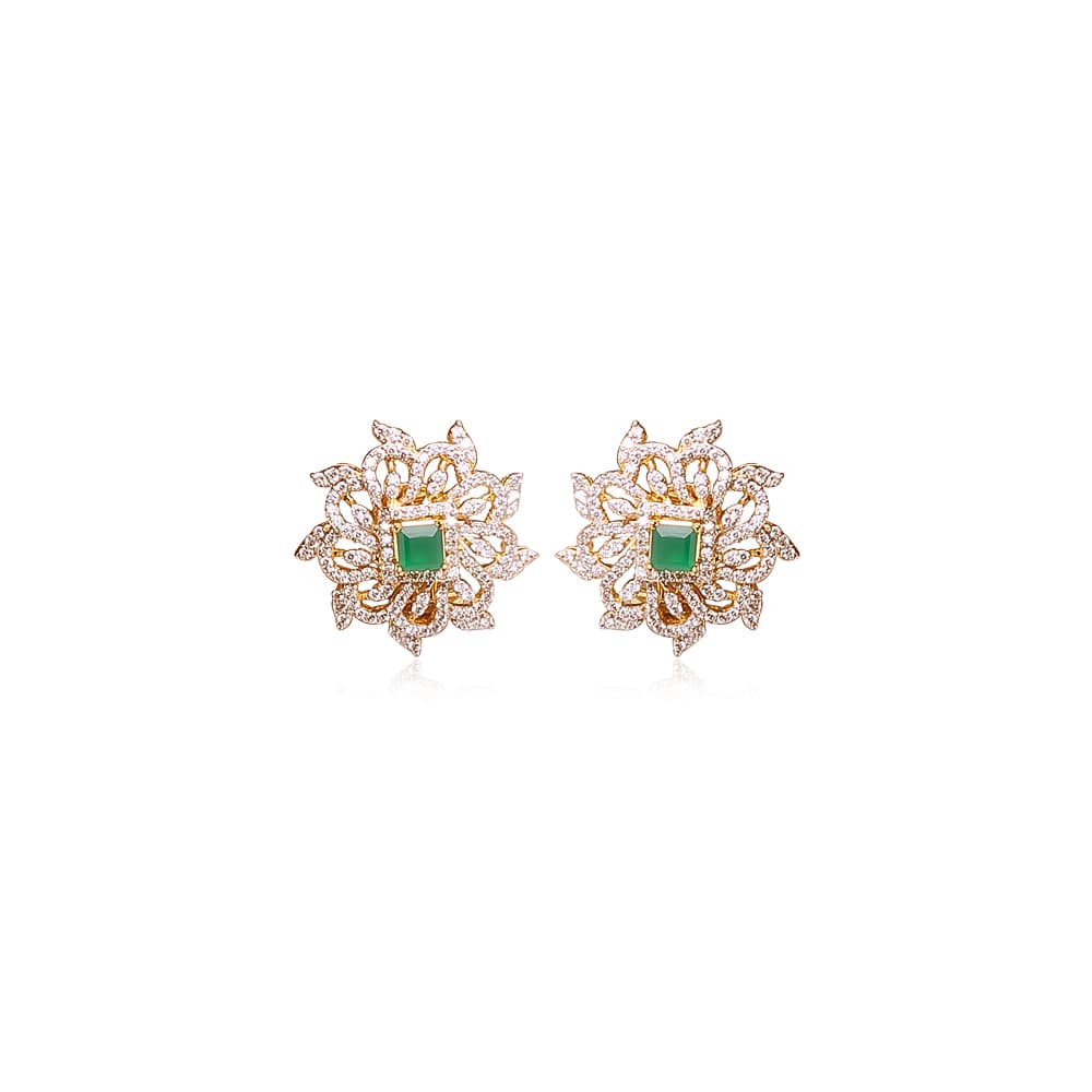 Delightful Emerald Diamond Studs Delightful Emerald Diamond Studs
