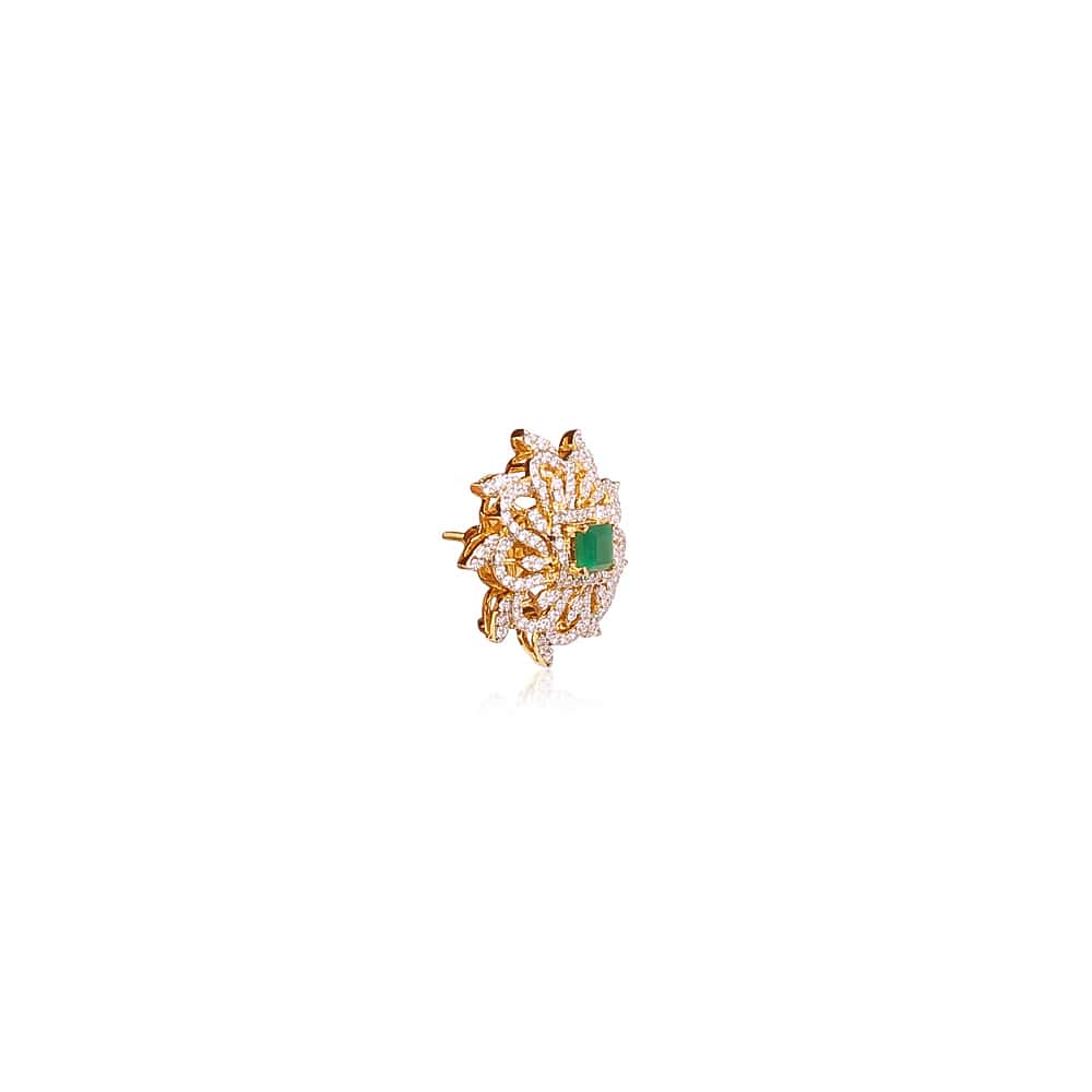 Delightful Emerald Diamond Studs Delightful Emerald Diamond Studs