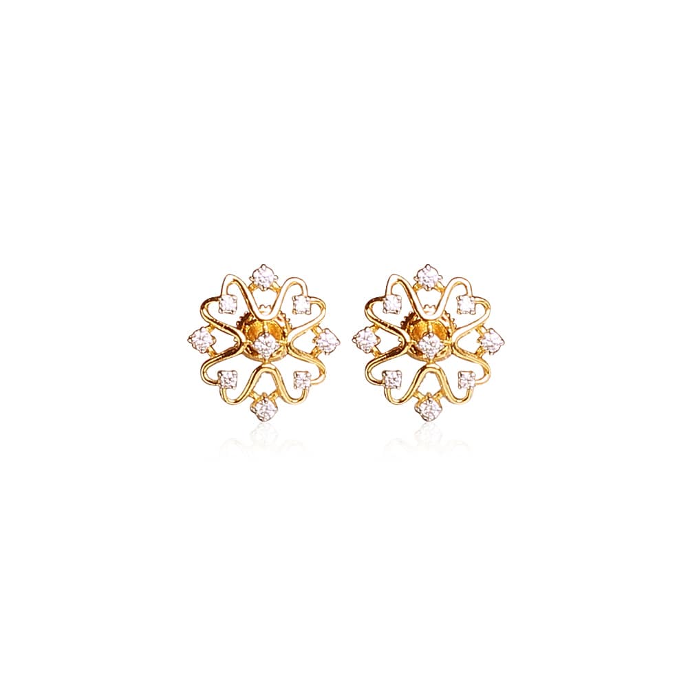 Distinctive Floral Diamond Studs Distinctive Floral Diamond Studs
