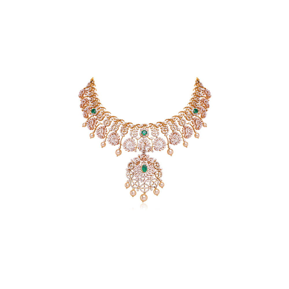 Dazzling Emerald Diamond Necklace Dazzling Emerald Diamond Necklace