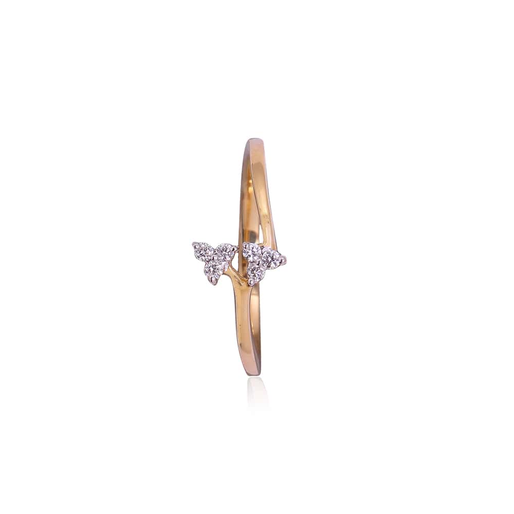 Three Diamond Leaf Diamond Ring Three Diamond Leaf Diamond Ring