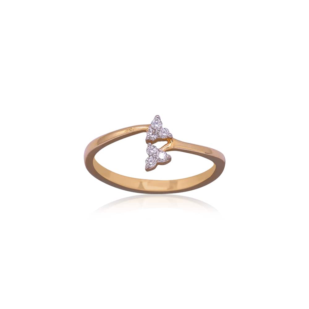 Three Diamond Leaf Diamond Ring Three Diamond Leaf Diamond Ring