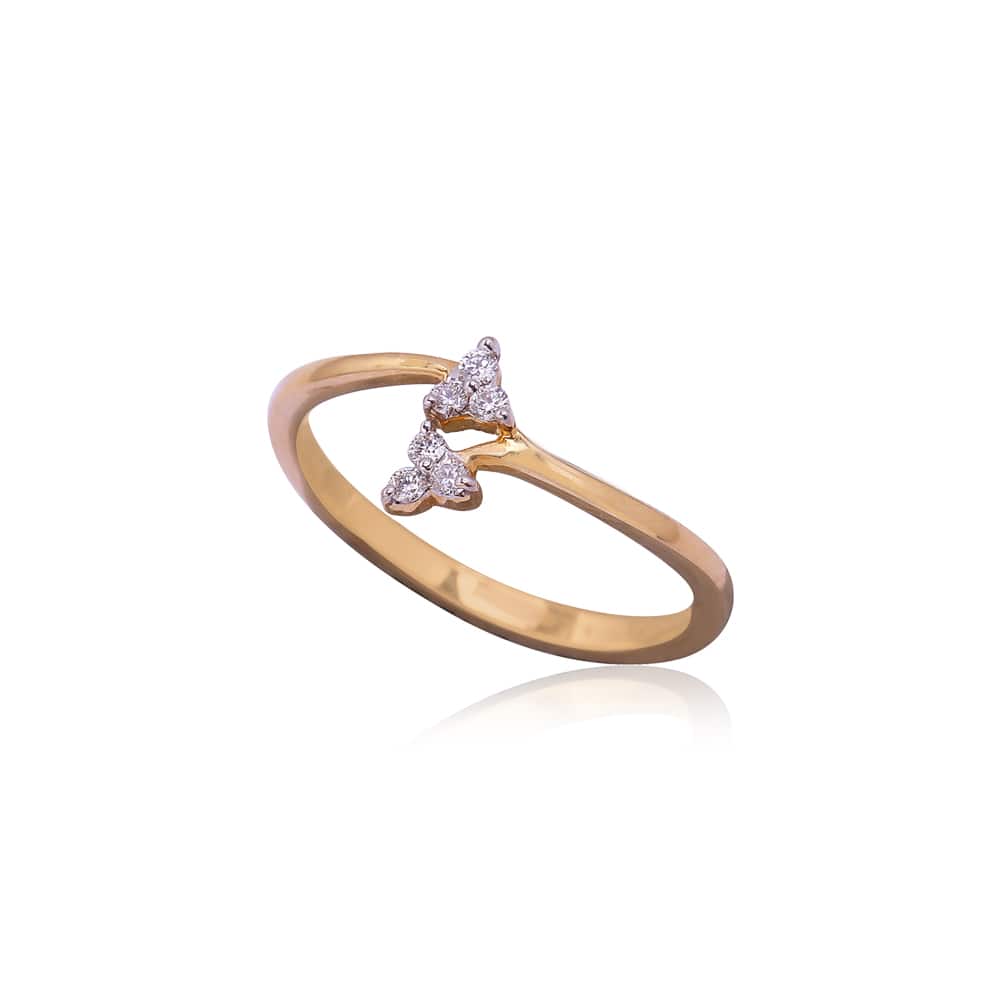 Three Diamond Leaf Diamond Ring Three Diamond Leaf Diamond Ring