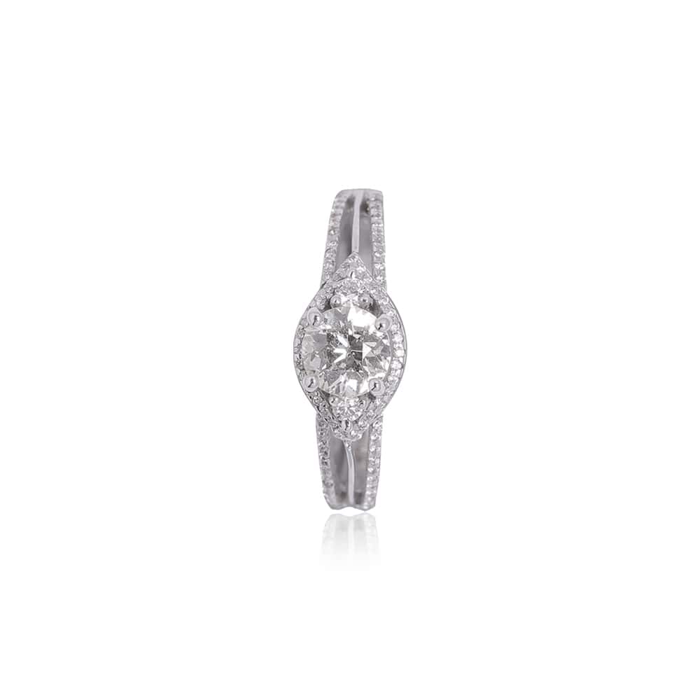 Leaf Shaped Solitaire Ring Leaf Shaped Solitaire Ring