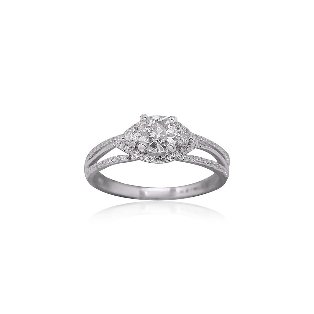 Leaf Shaped Solitaire Ring Leaf Shaped Solitaire Ring