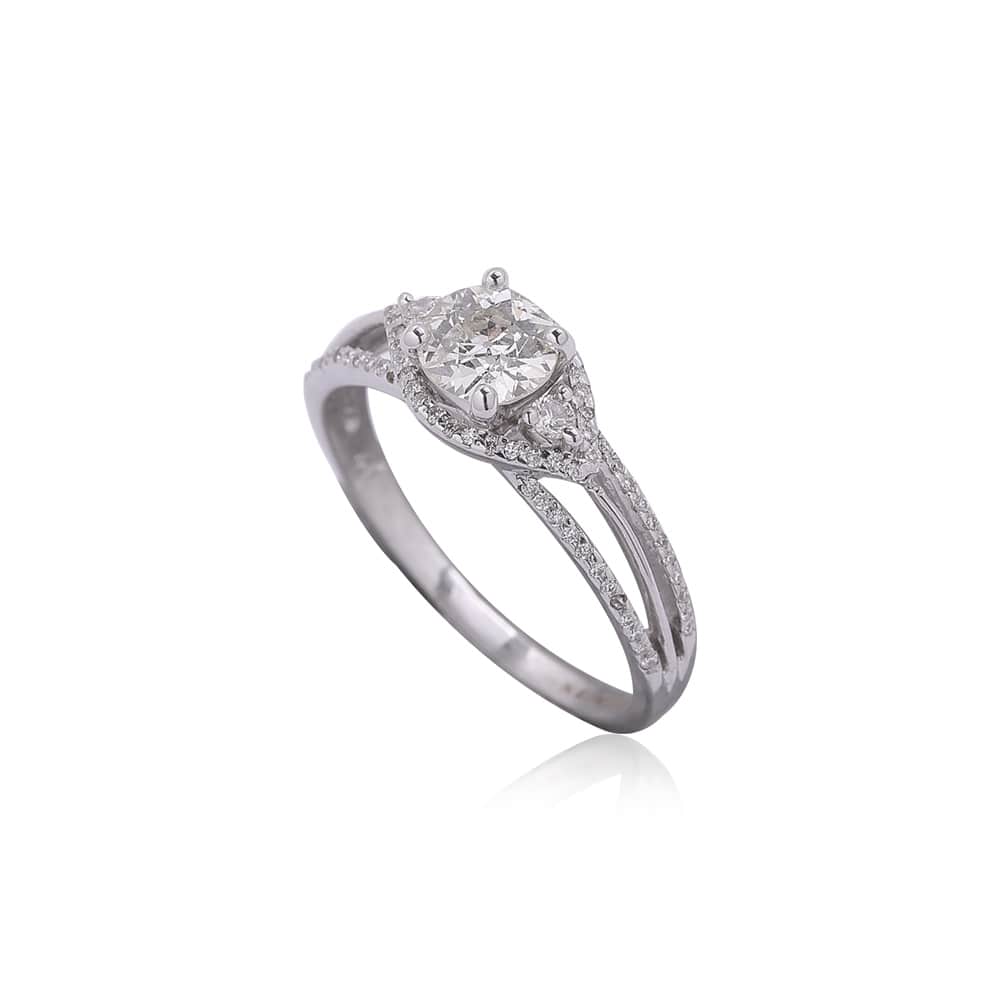 Leaf Shaped Solitaire Ring Leaf Shaped Solitaire Ring