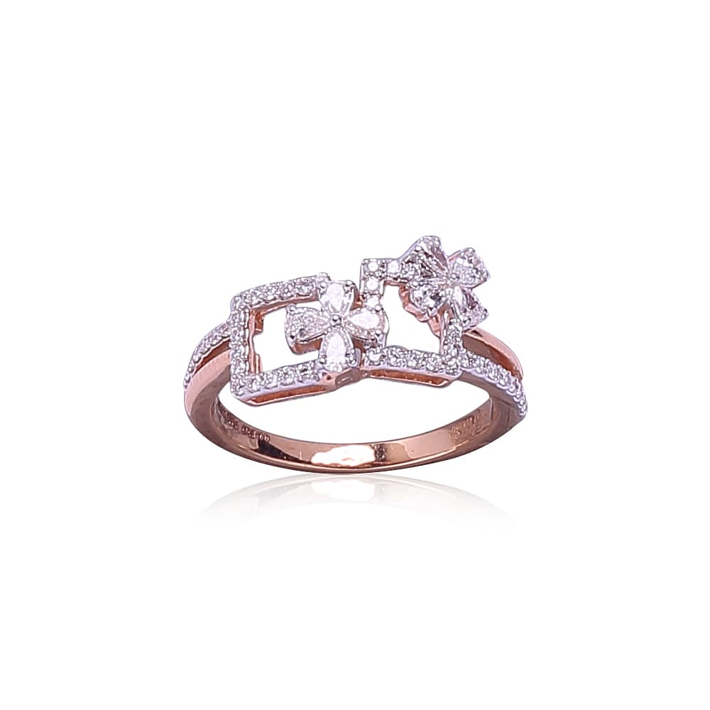 Geometric Floral Diamond Ring Geometric Floral Diamond Ring