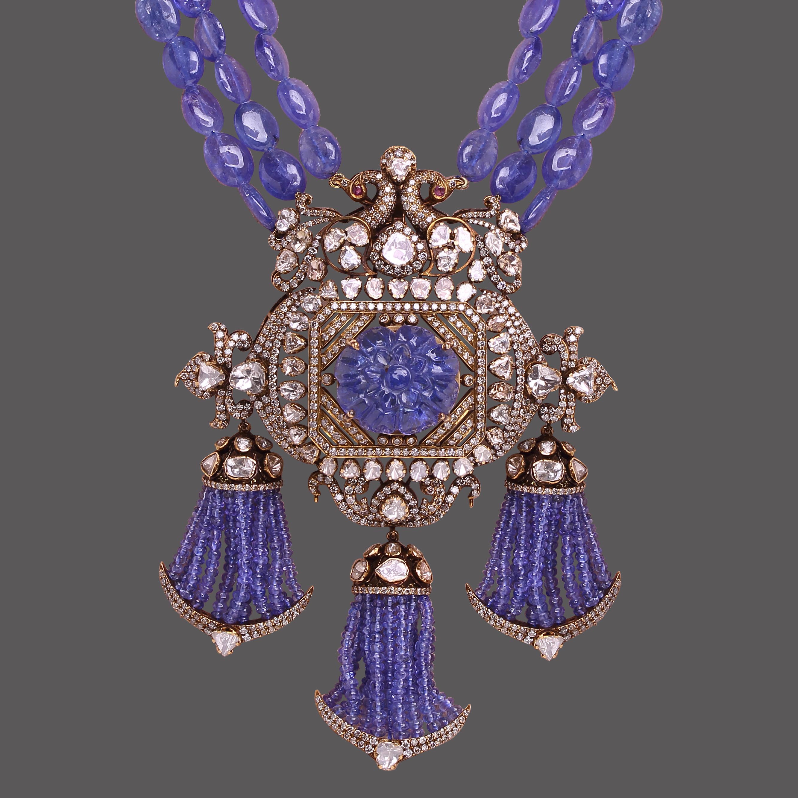 Tanzanite Peacock Treasure Necklace Tanzanite Peacock Treasure Necklace