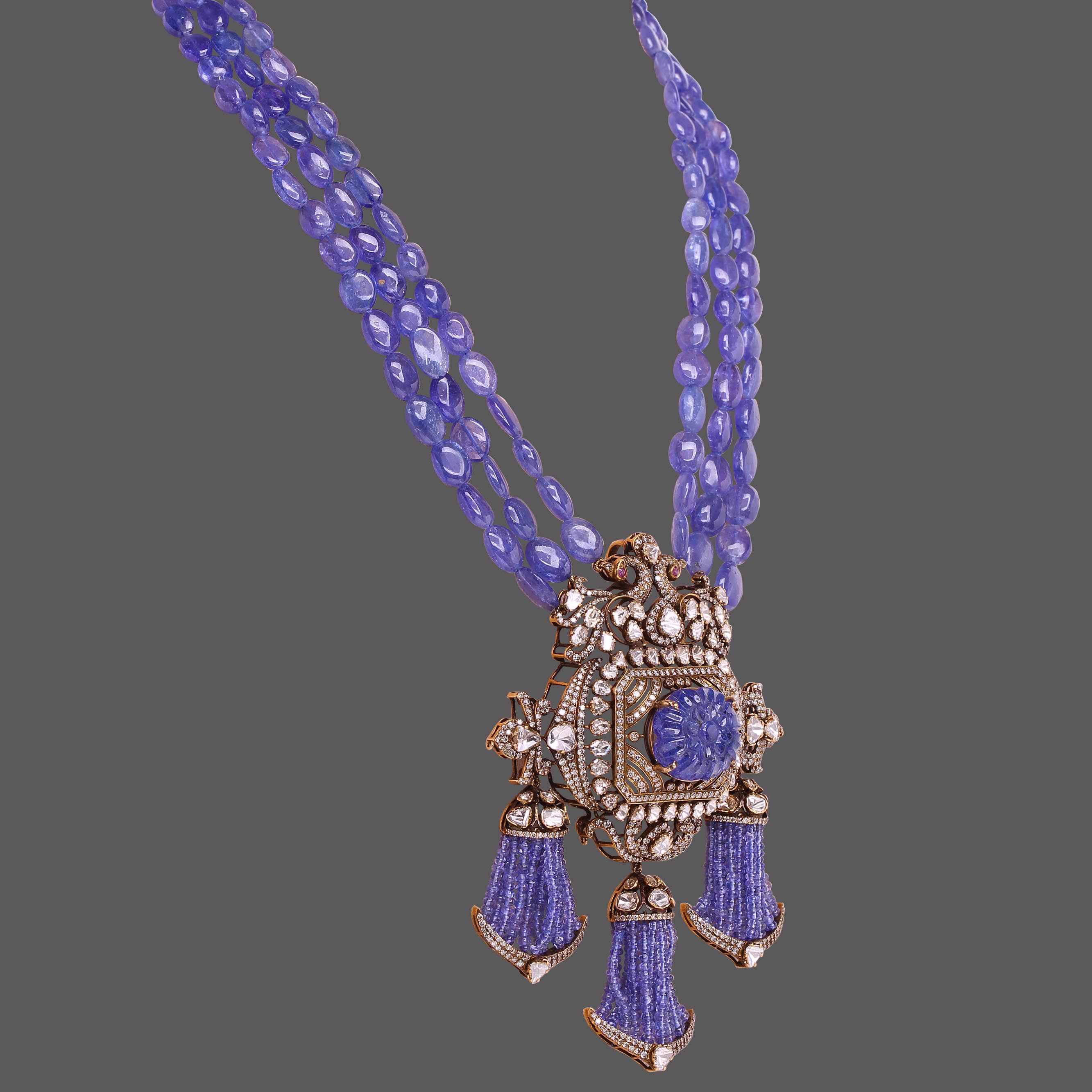 Tanzanite Peacock Treasure Necklace Tanzanite Peacock Treasure Necklace