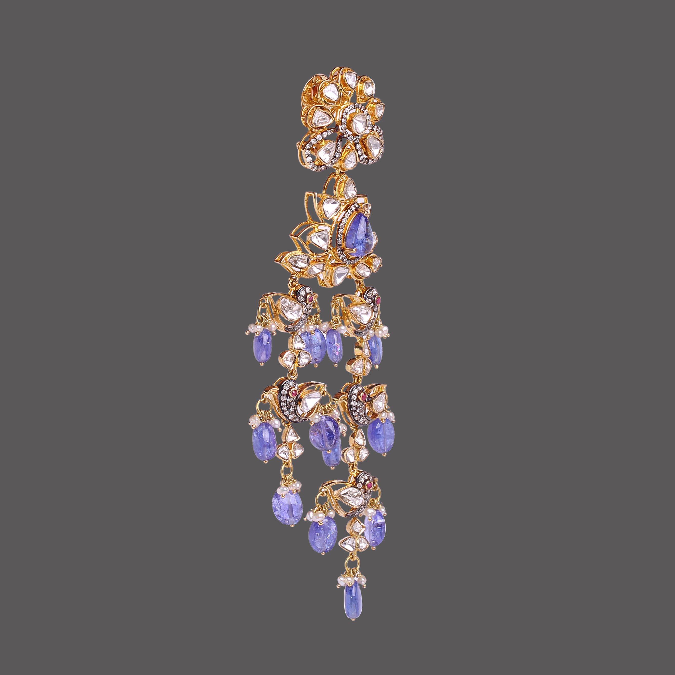 Royal Blue Polki Earrings Royal Blue Polki Earrings