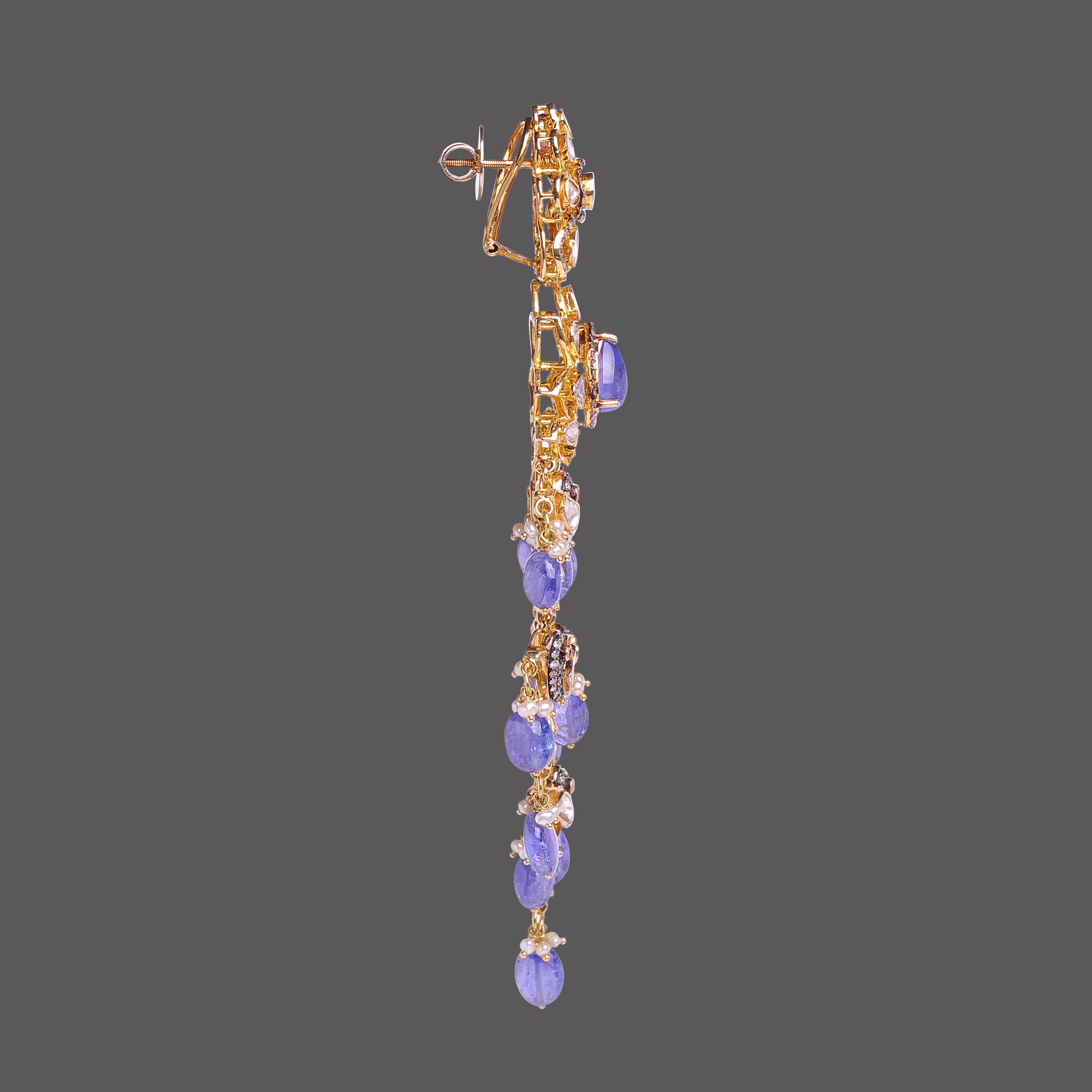 Royal Blue Polki Earrings Royal Blue Polki Earrings