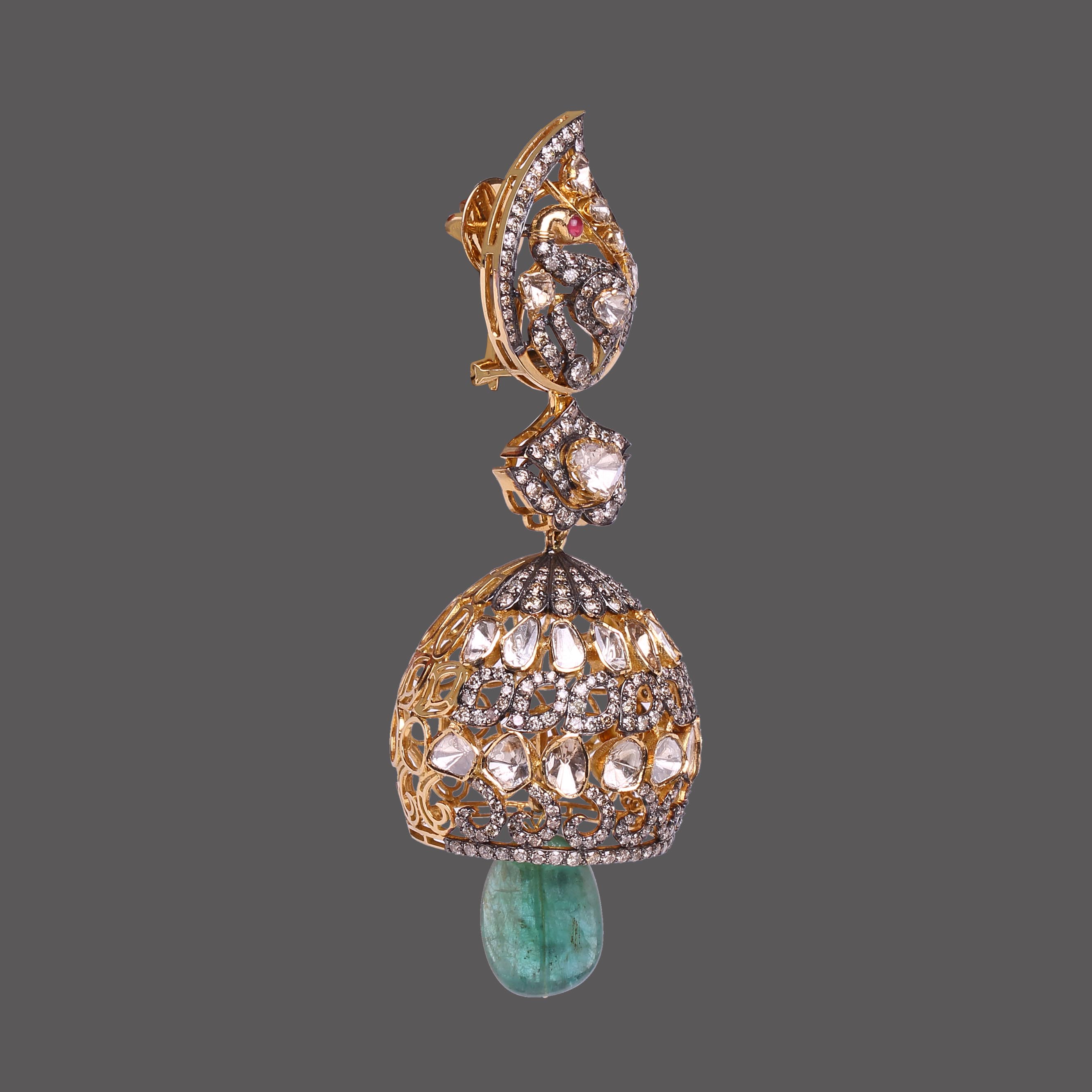 Peacock Heritage Polki Earrings Peacock Heritage Polki Earrings