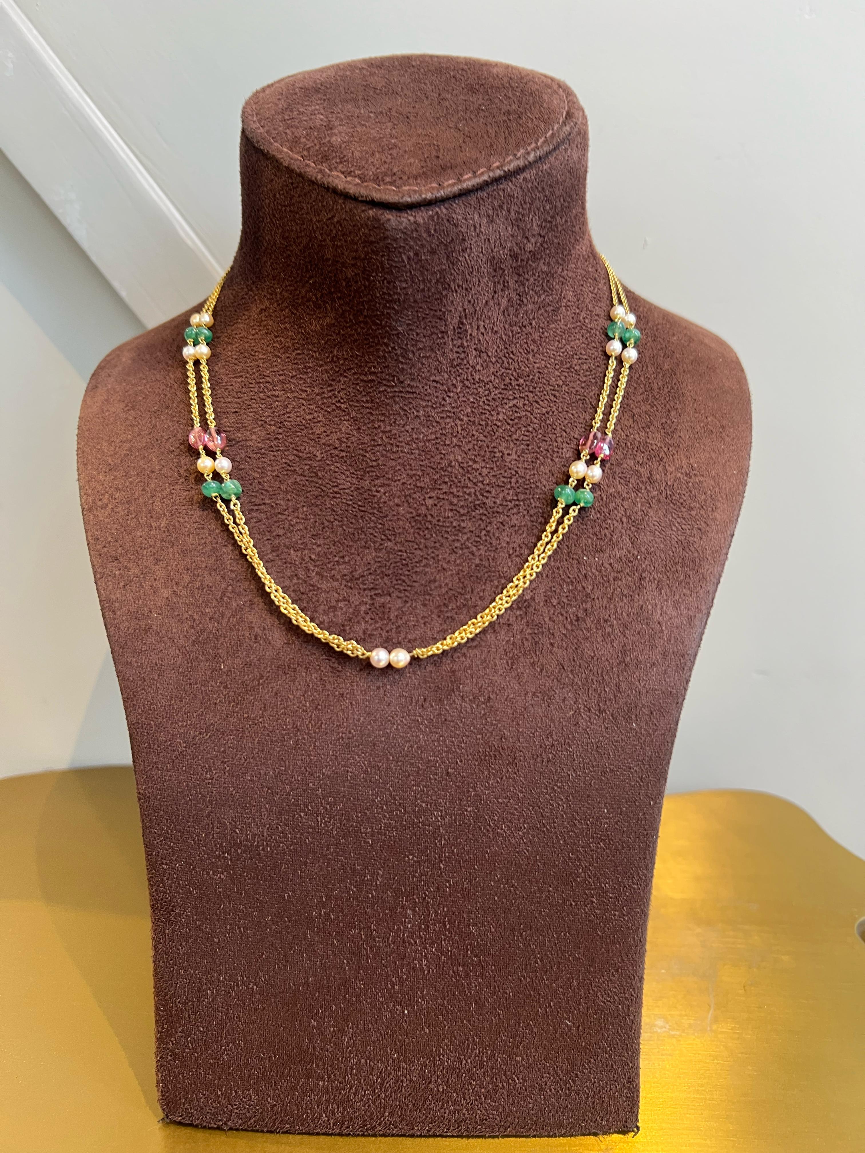 Tri color gold beads chain Tri color gold beads chain