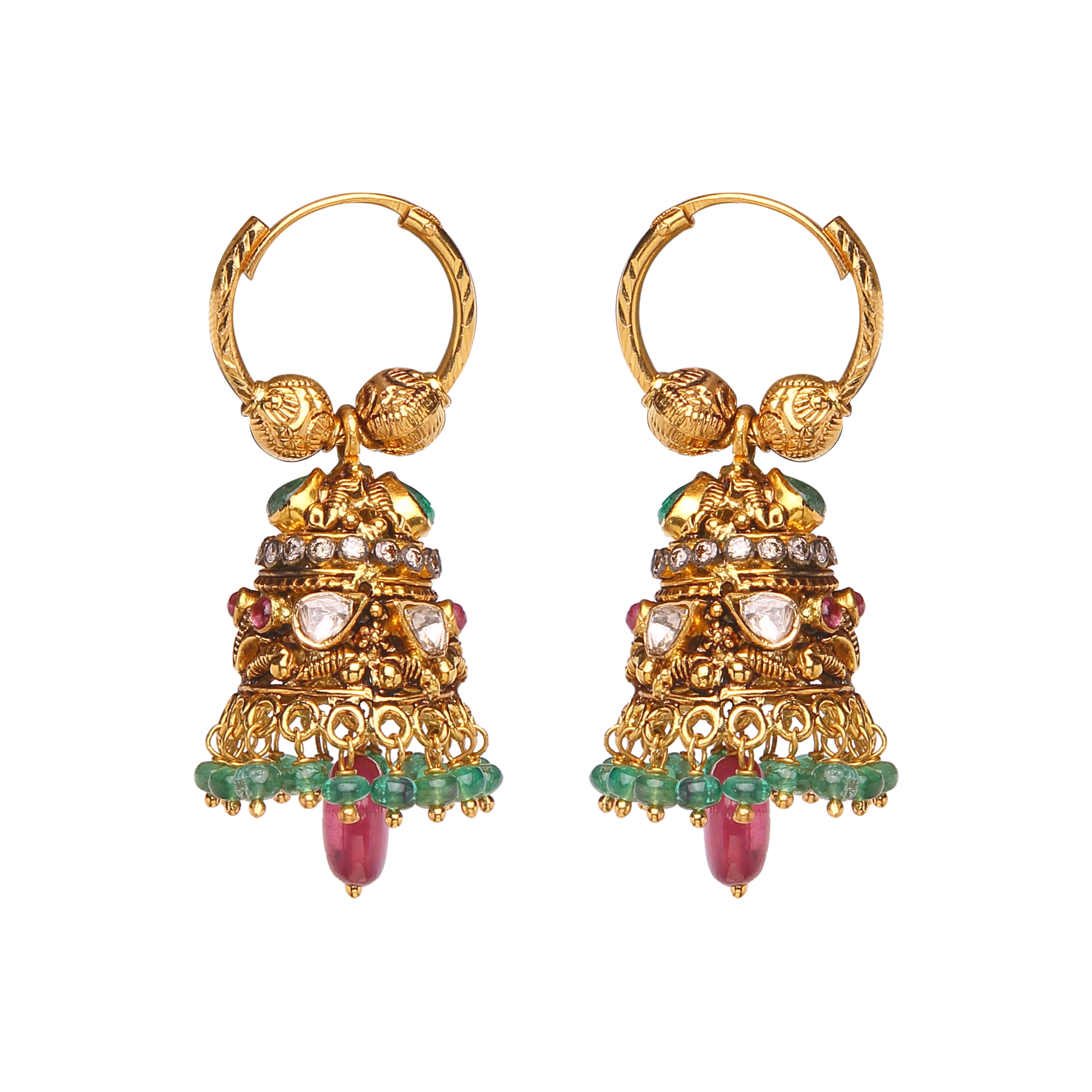 Stately Polki Jhumkis Stately Polki Jhumkis