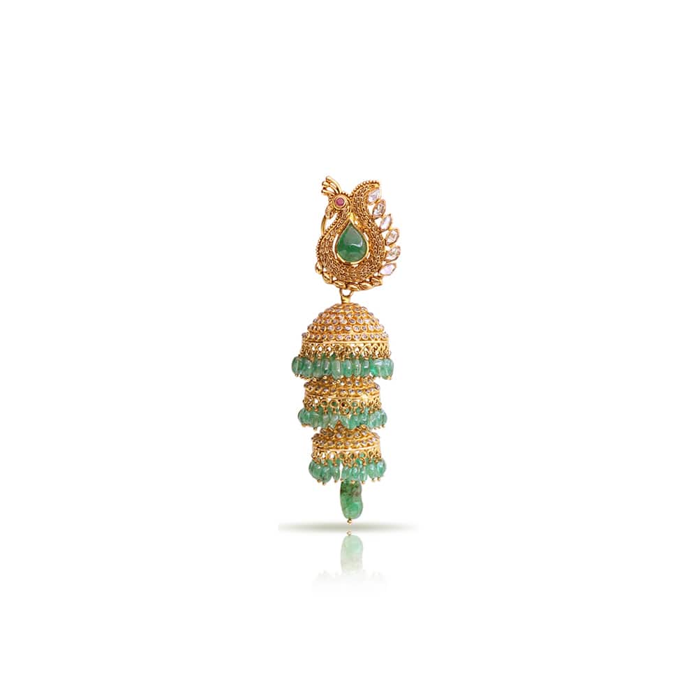 Stylish Stringing Polki Jhumki Stylish Stringing Polki Jhumki