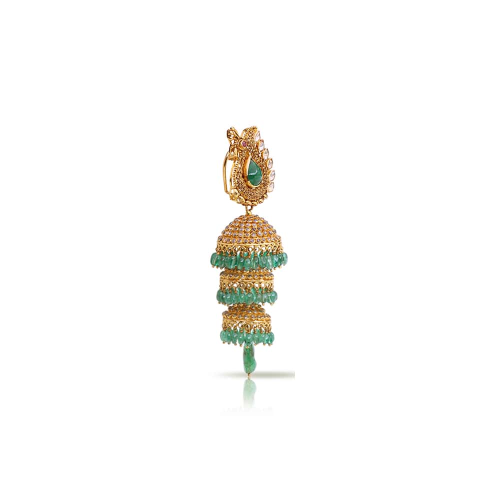 Stylish Stringing Polki Jhumki Stylish Stringing Polki Jhumki