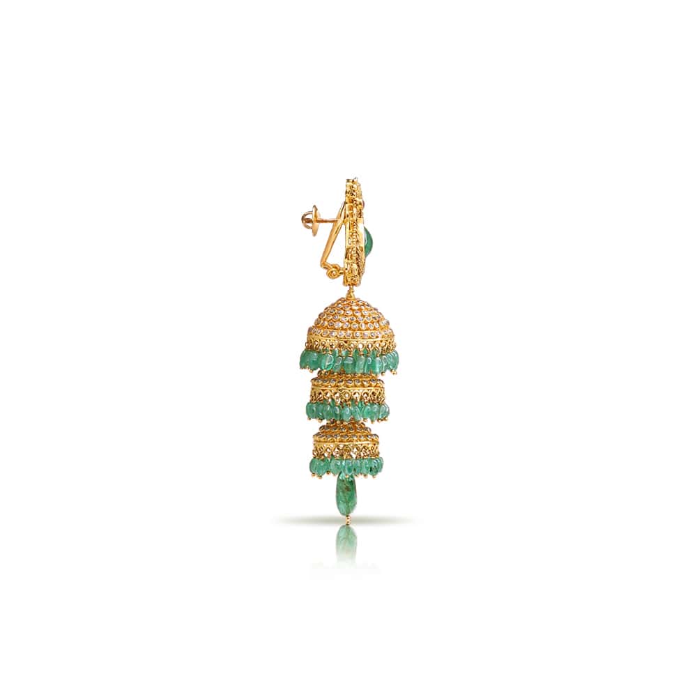 Stylish Stringing Polki Jhumki Stylish Stringing Polki Jhumki