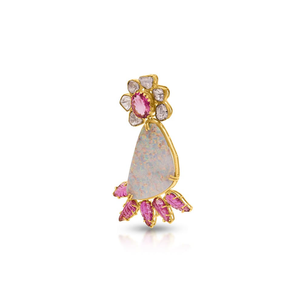 Pink Opal Polki Earrings Pink Opal Polki Earrings