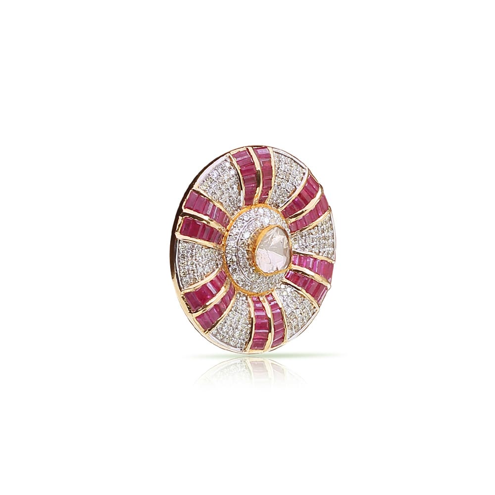 Ruby Baguette Polki Earrings Ruby Baguette Polki Earrings