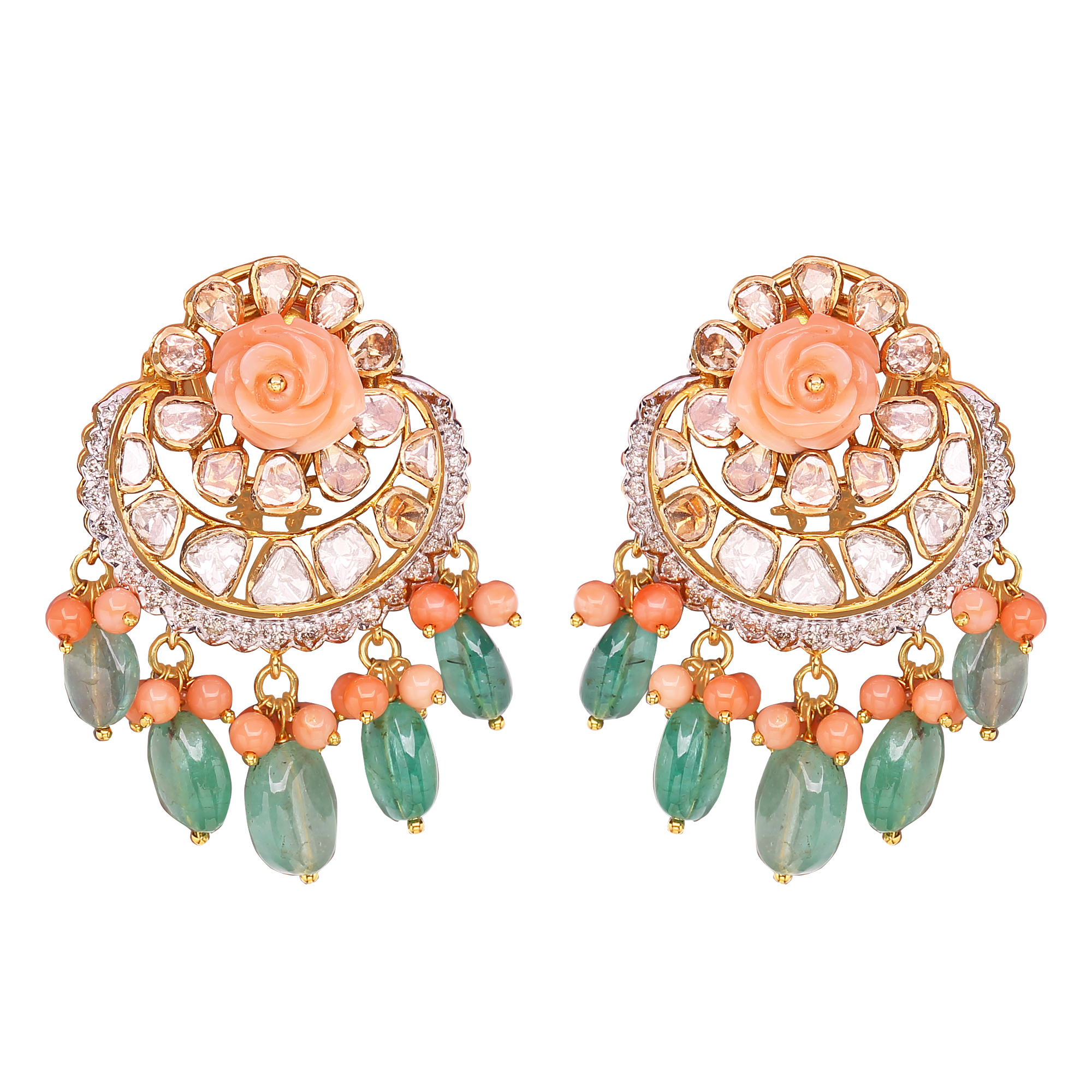 Enchanting Coral Polkis Earrings Enchanting Coral Polkis Earrings