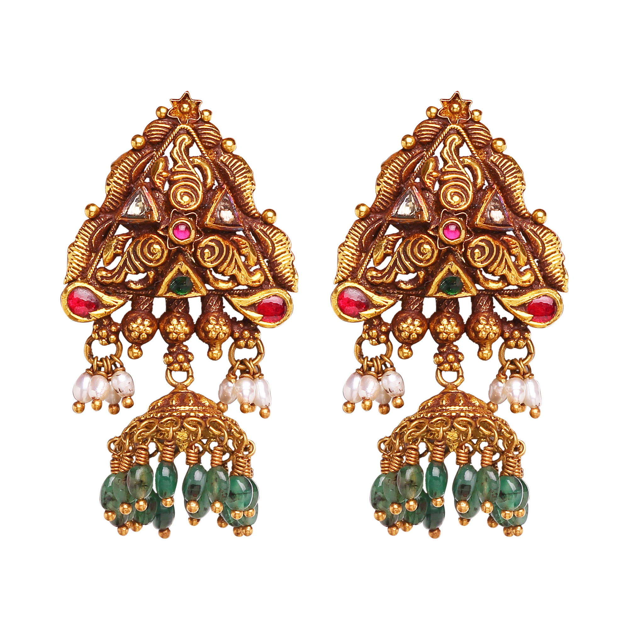 Captivating Craftsmanship Polki Jhumkis Captivating Craftsmanship Polki Jhumkis