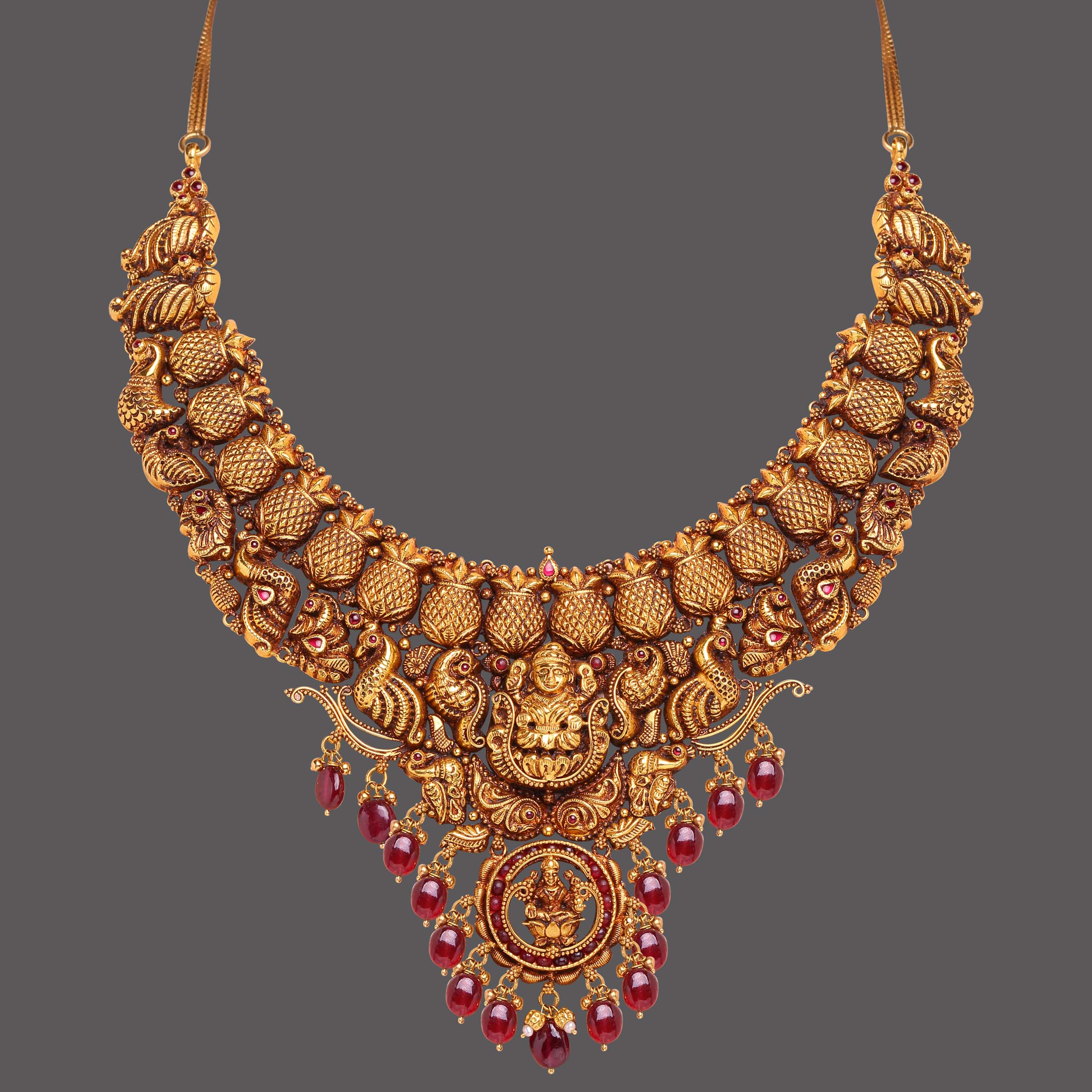 Ruby Studded Nakshi Necklace Ruby Studded Nakshi Necklace