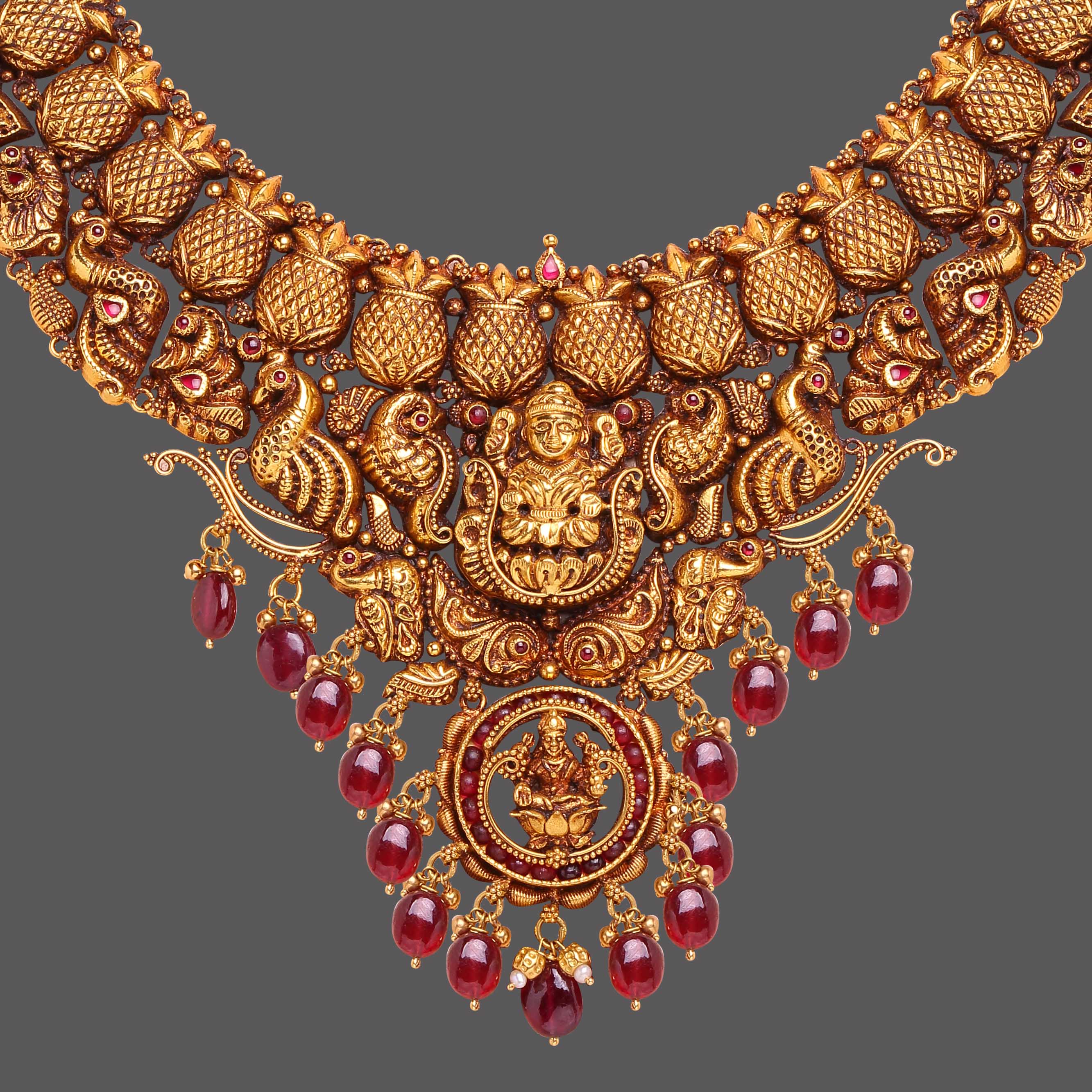 Ruby Studded Nakshi Necklace Ruby Studded Nakshi Necklace