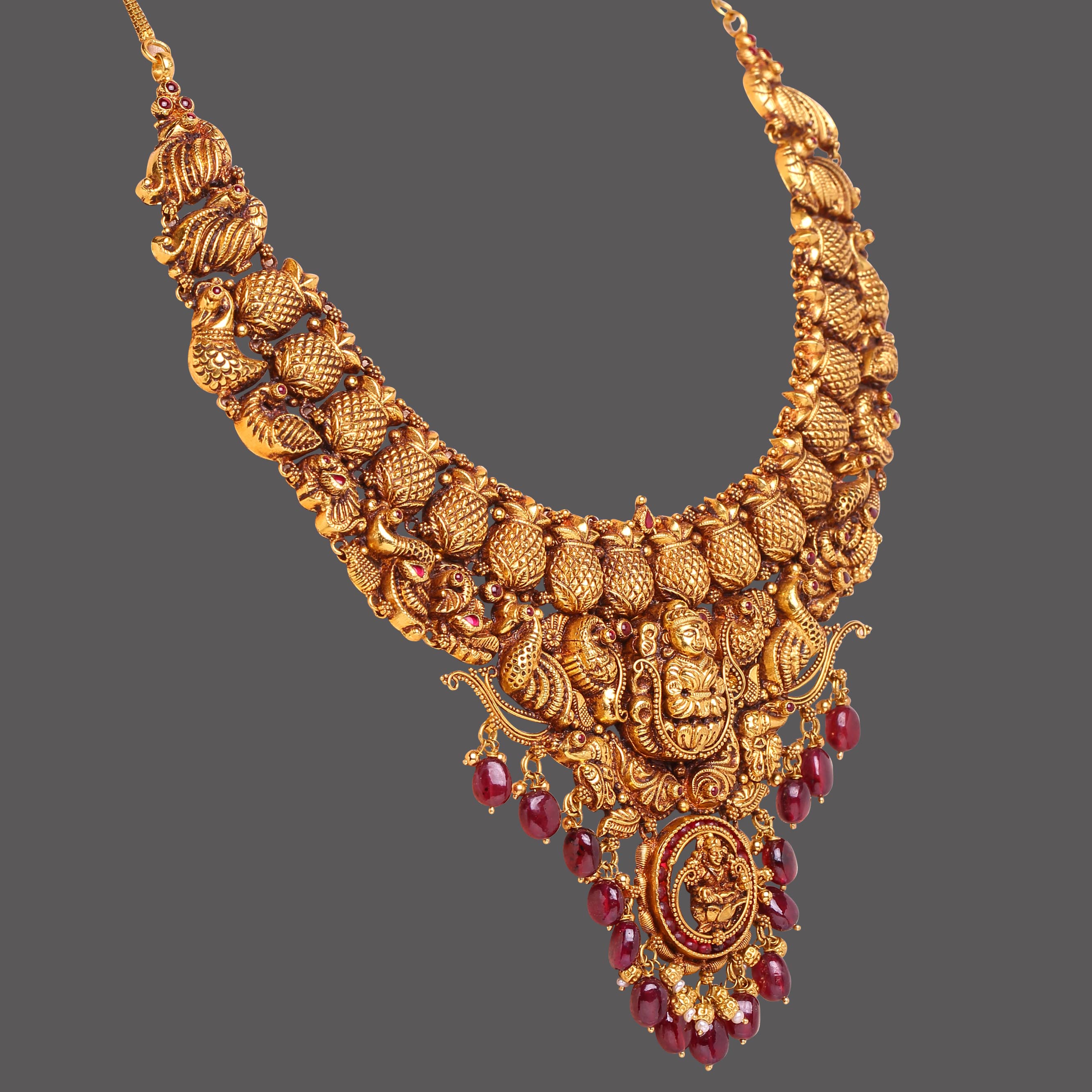 Ruby Studded Nakshi Necklace Ruby Studded Nakshi Necklace