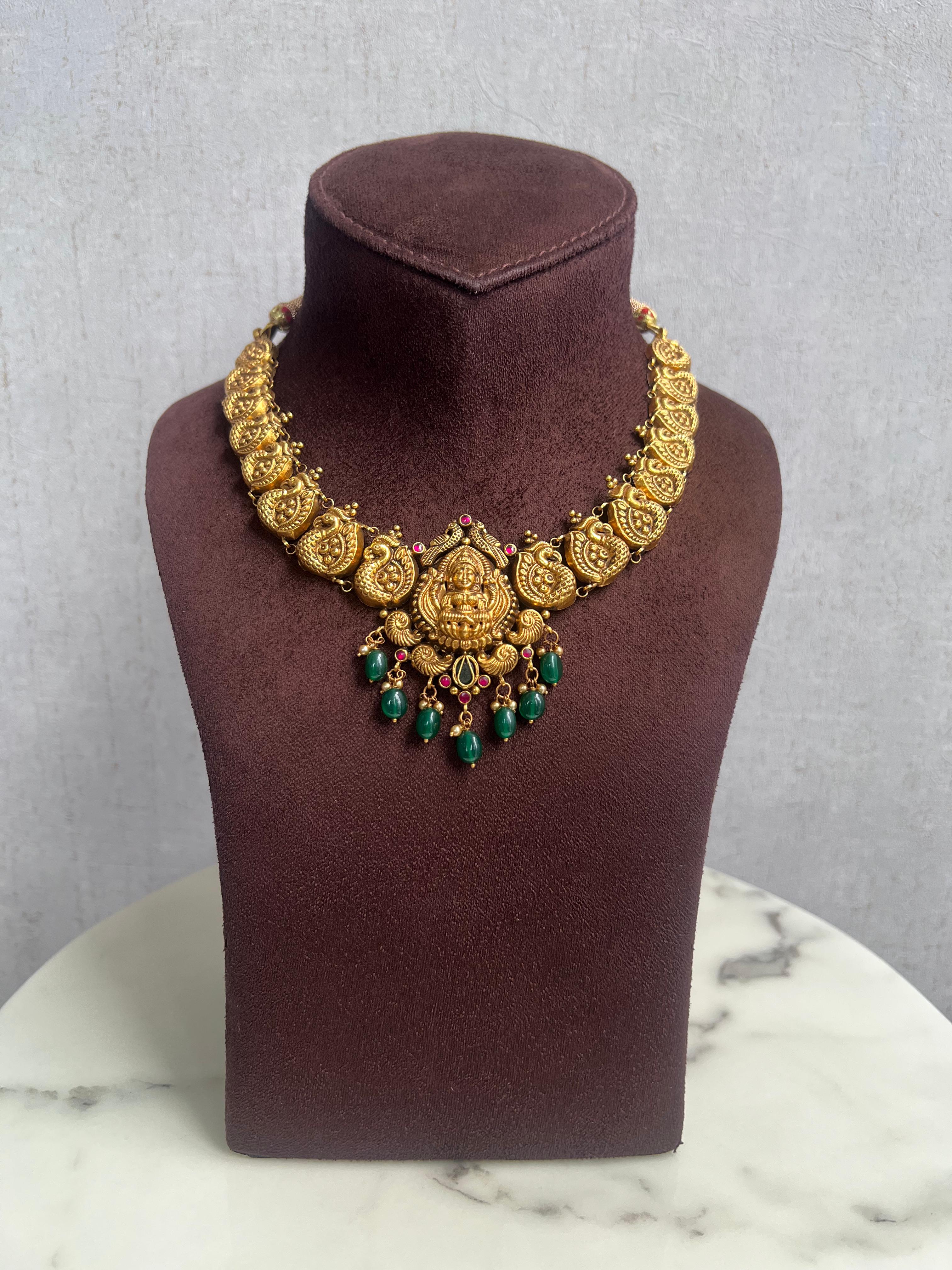 Traditional Peacock Nakshi Necklace