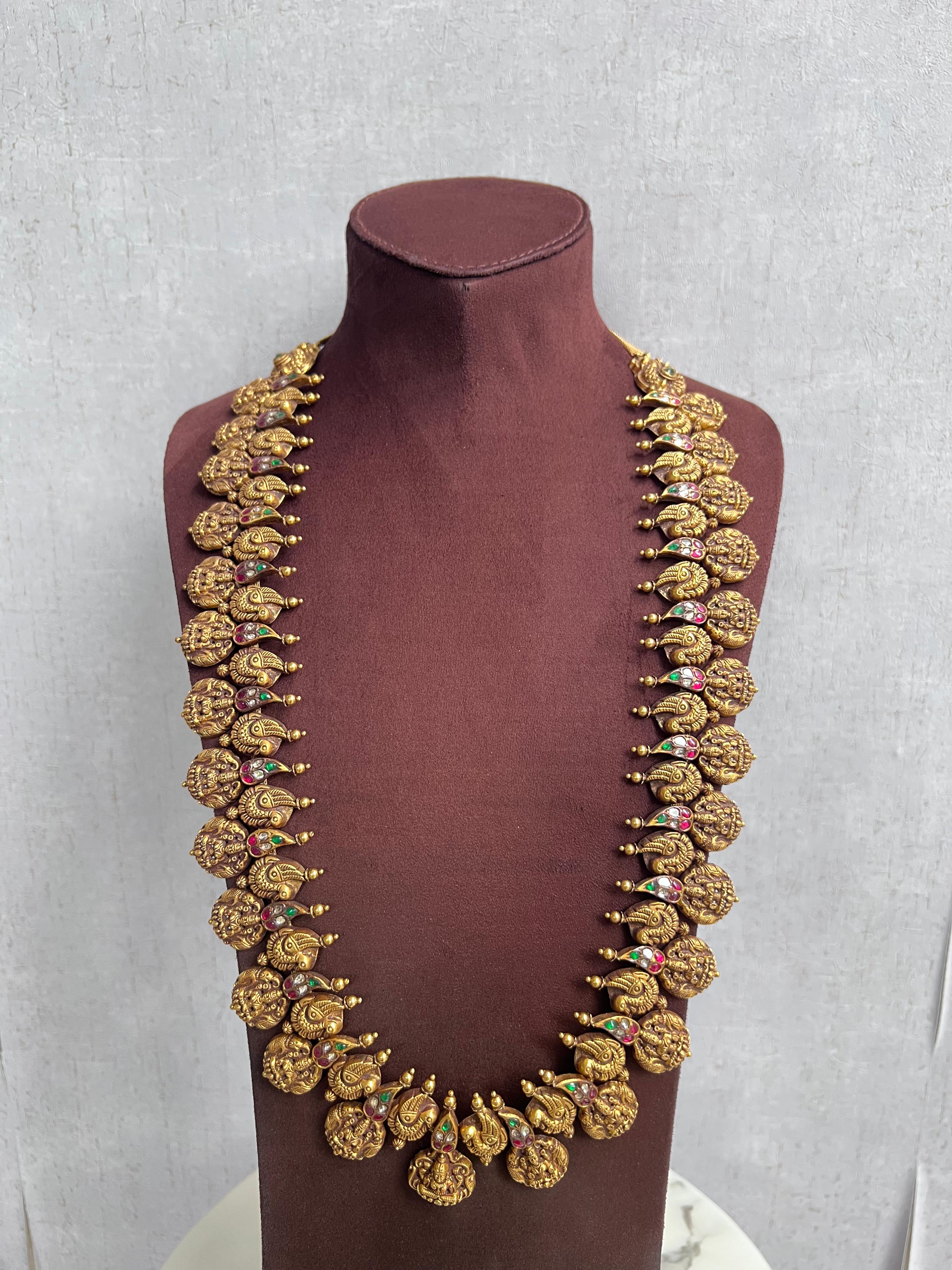 Flexible Nakshi Peacock Kasu Haram