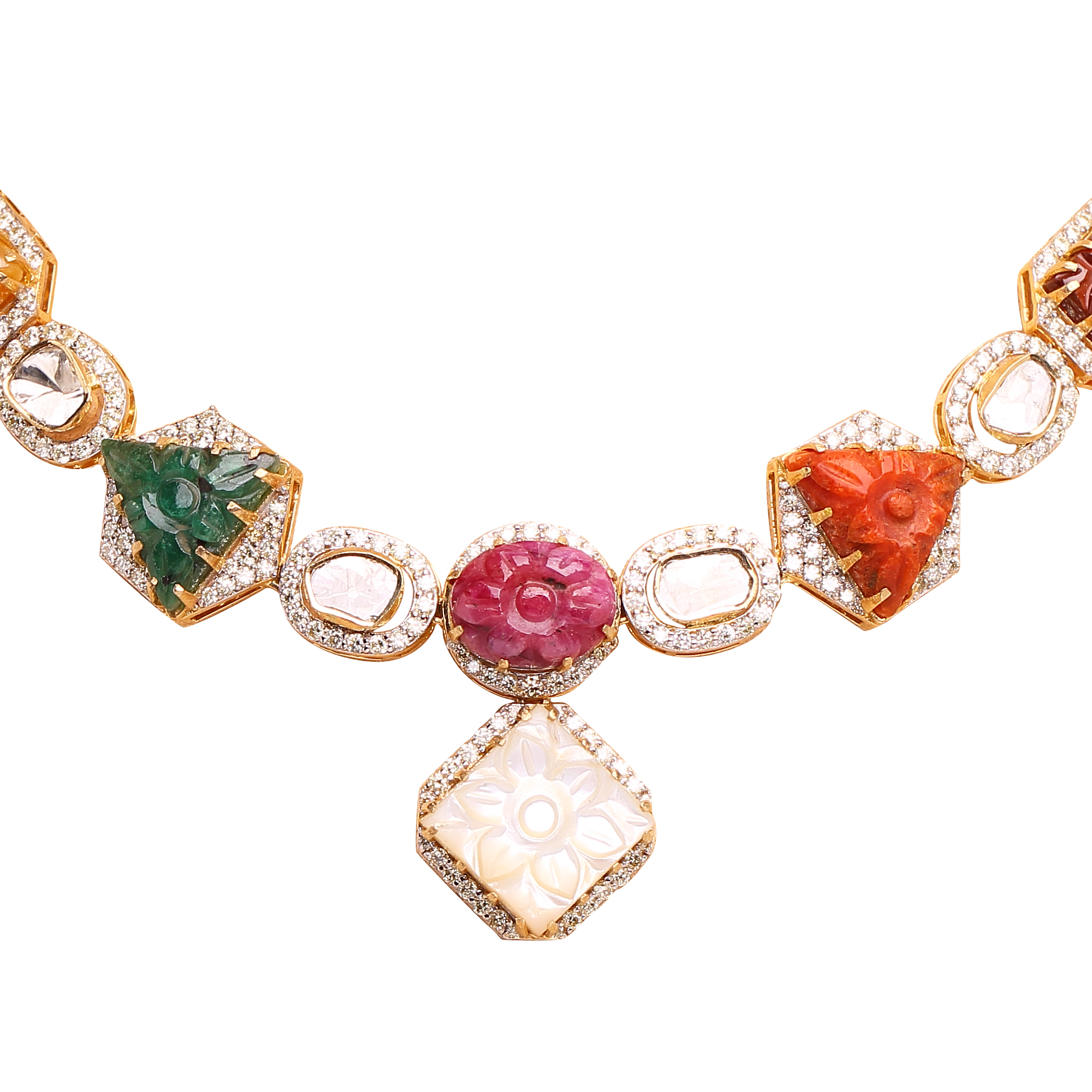 Navaratan Polki Necklace Navaratan Polki Necklace