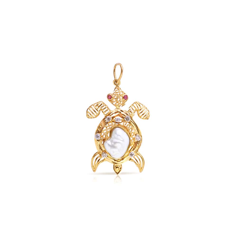 Turtle Pearl Gold Pendant Turtle Pearl Gold Pendant
