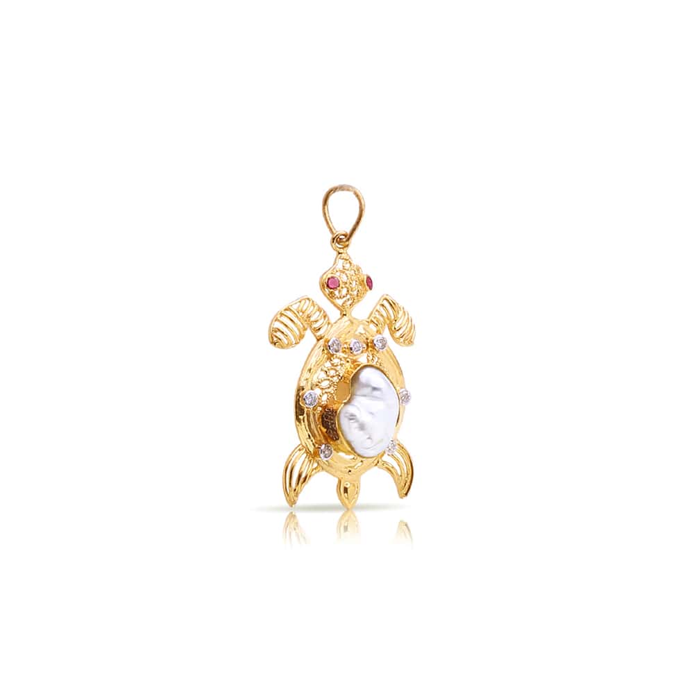 Turtle Pearl Gold Pendant Turtle Pearl Gold Pendant