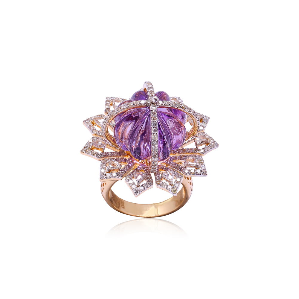 Rotating Amethyst Cocktail Ring Rotating Amethyst Cocktail Ring