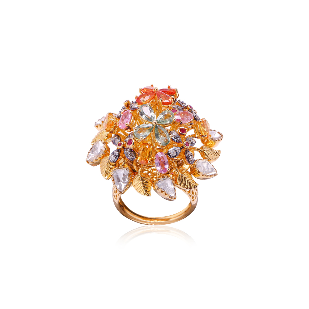 Clustered Gemstone Cocktail Ring Clustered Gemstone Cocktail Ring