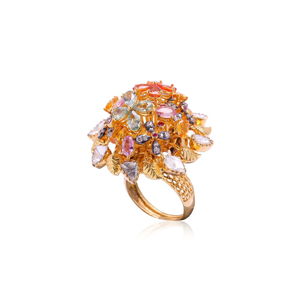 Clustered Gemstone Cocktail Ring Clustered Gemstone Cocktail Ring
