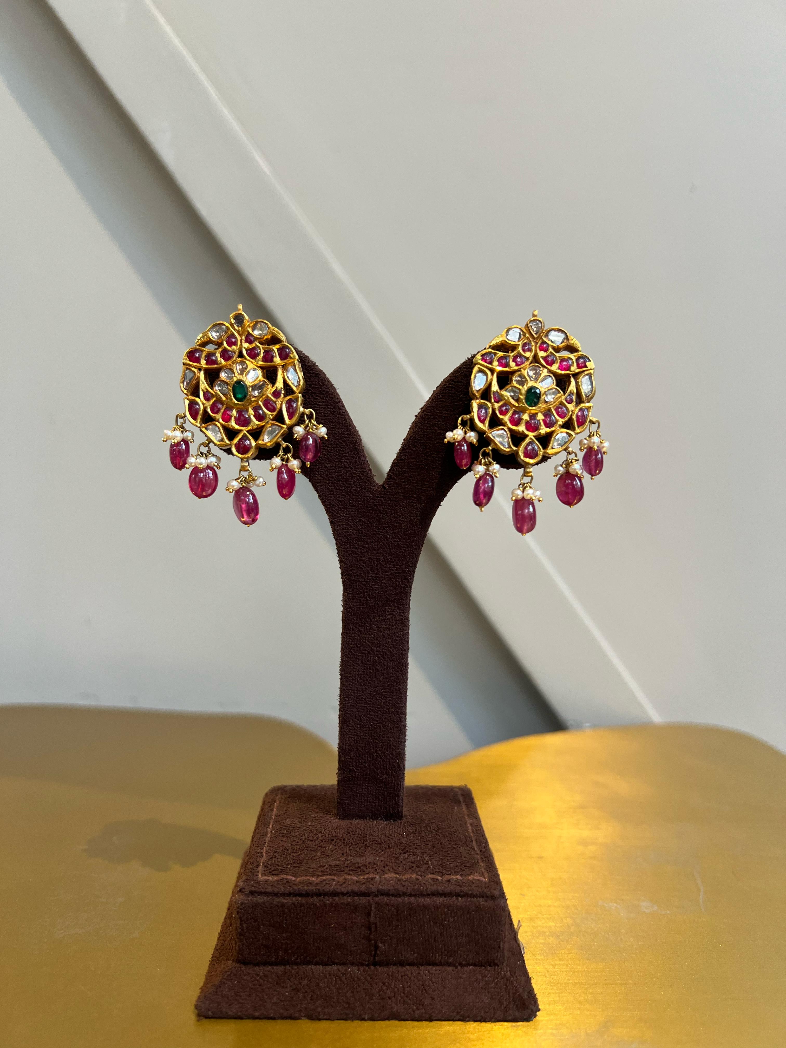 Beautiful Kundan Tops with Ruby Beads