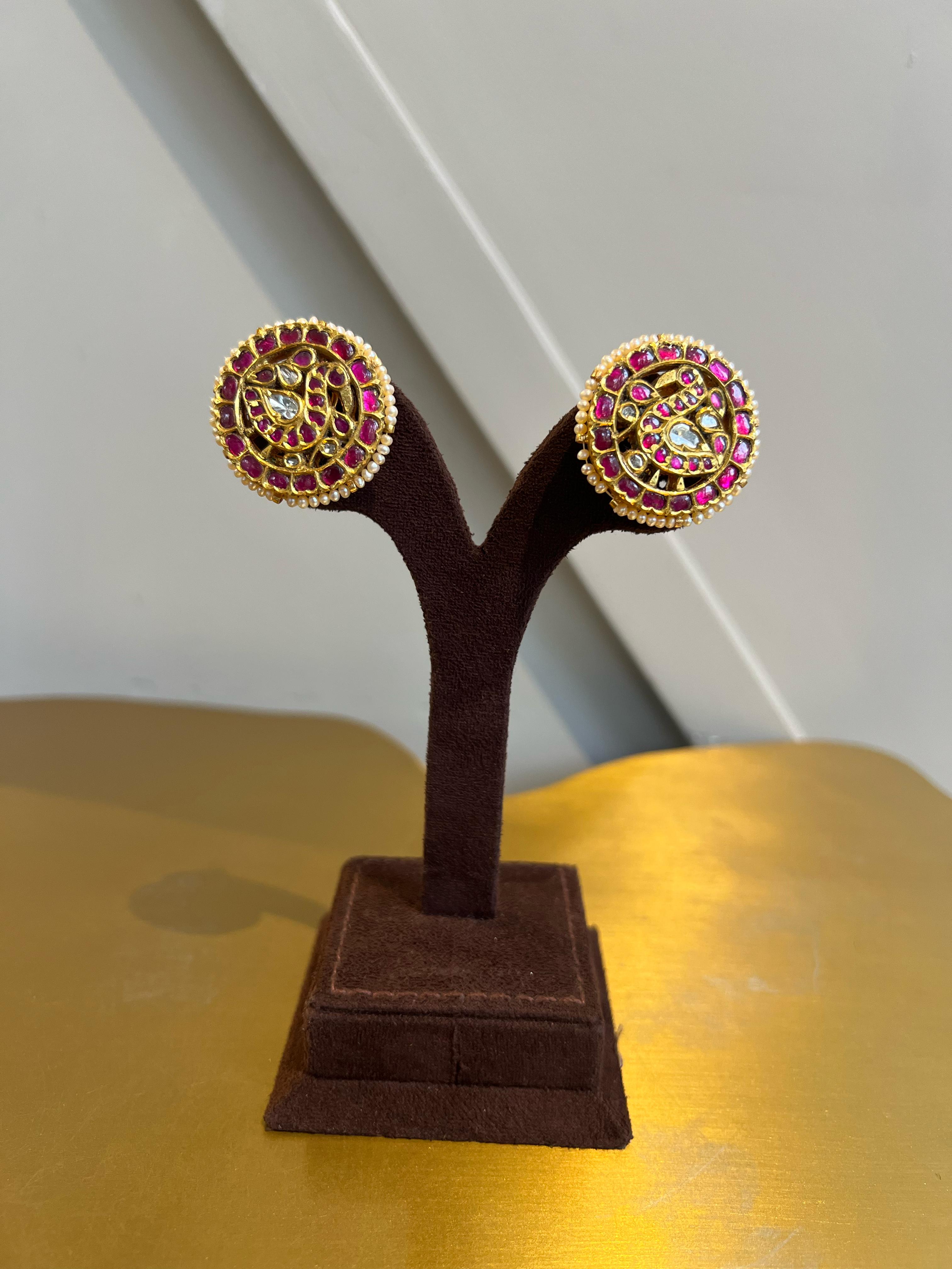 Ruby Studded Kundan Tops