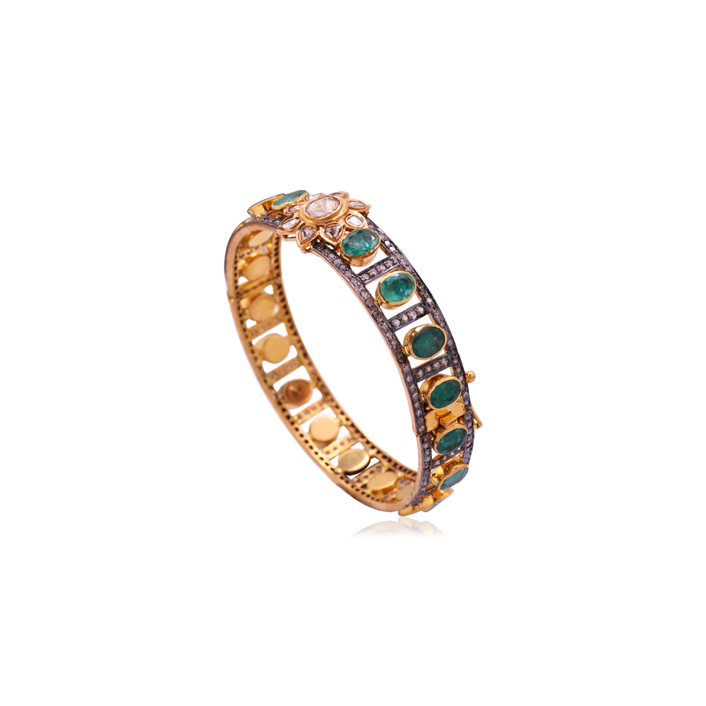 Emerald Studded Kada Emerald Studded Kada