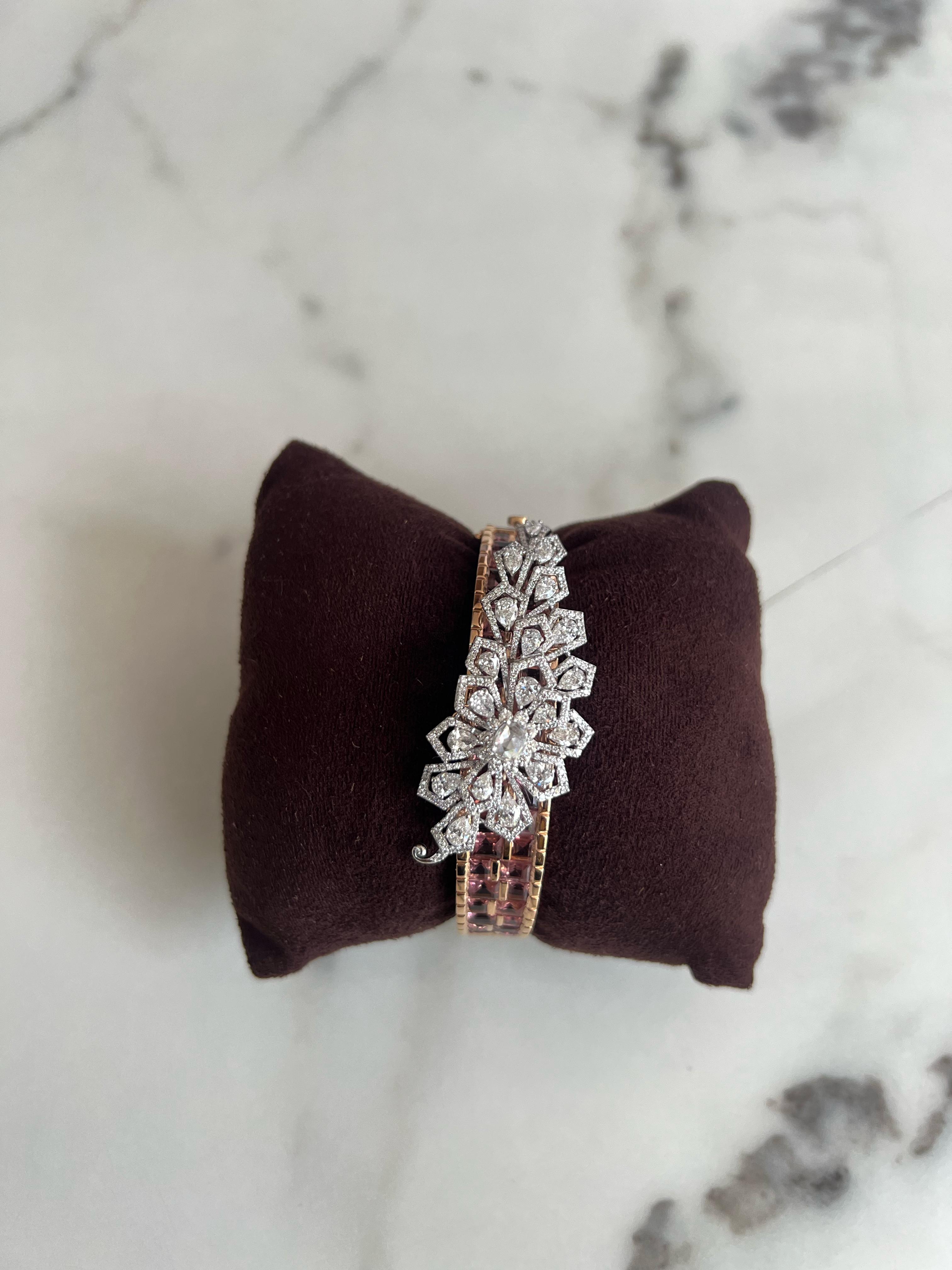 Magnificient diamond bracelet with tourmaline Magnificient diamond bracelet with tourmaline