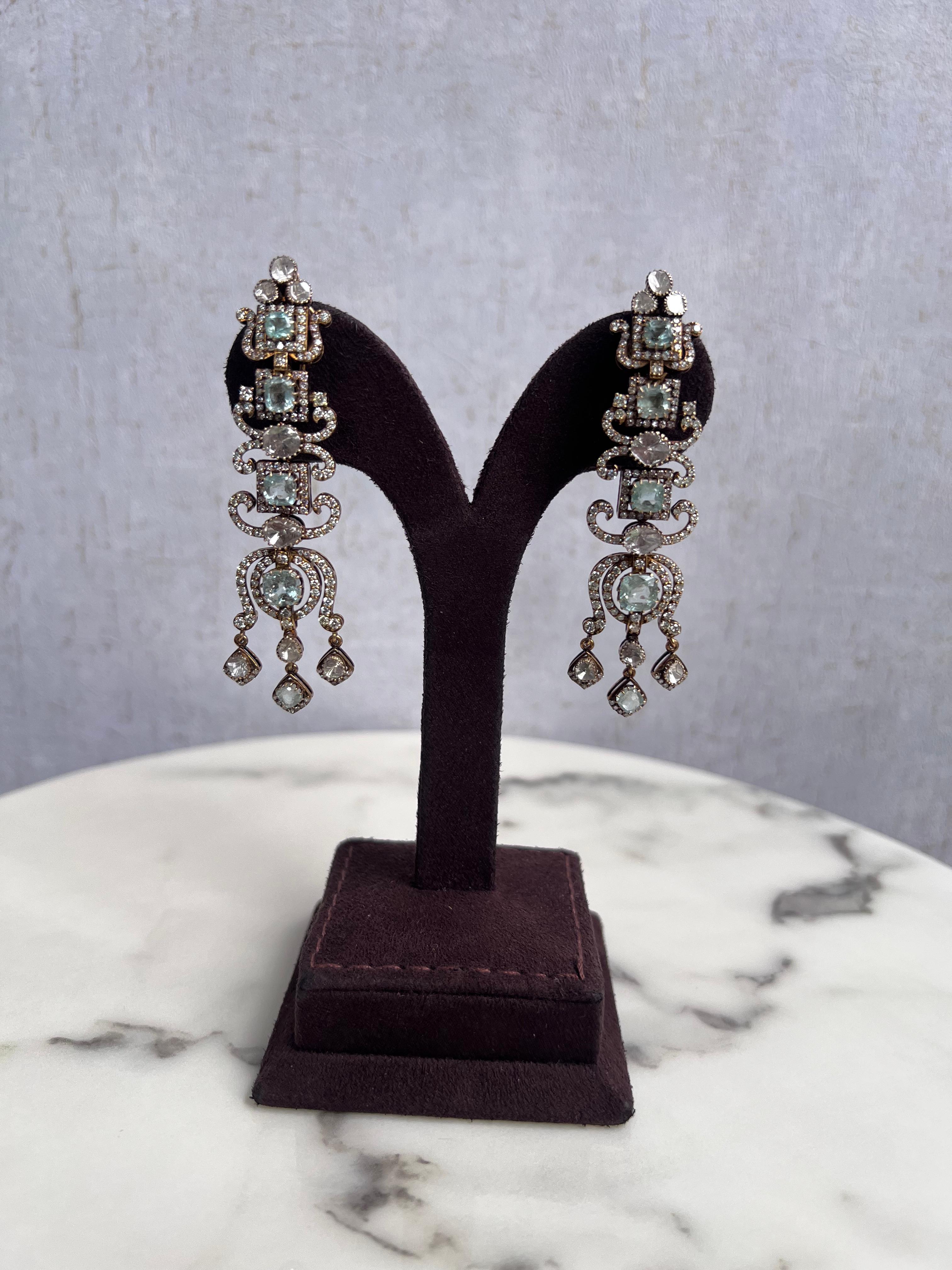 Statement Victorian and Russian Emerald Earrings